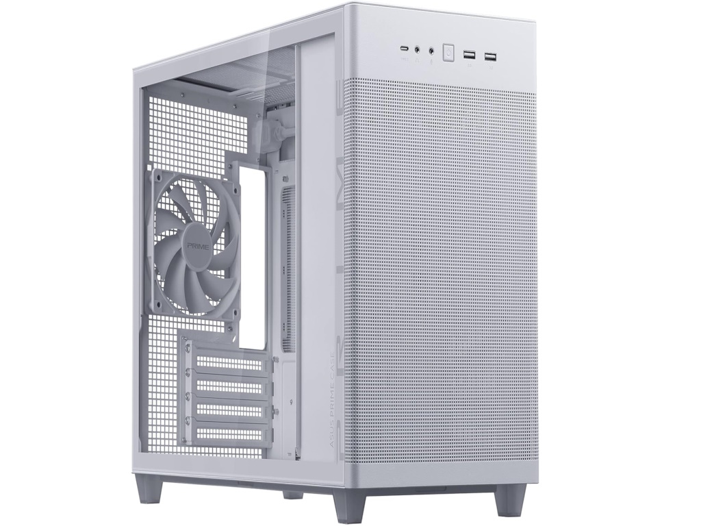 Kucište ASUS AP201 PRIME Tempered Glass Small Tower/Micro ATX/Mini ITX/bez napajanja/bela